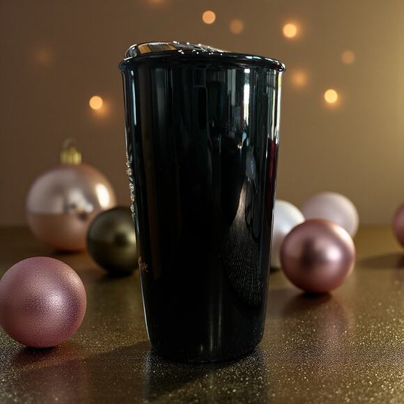 STARBUCKS NYE 2016 Swarovski Crystals Tumbler 12oz Black Rare Collector NWT/Box - Picture 6 of 9